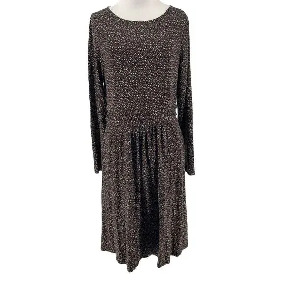 Boden | Dresses | Boden Womens Black Polka Dot Long Sleeve Abigail Jersey  Dress Size 8 | Poshmark